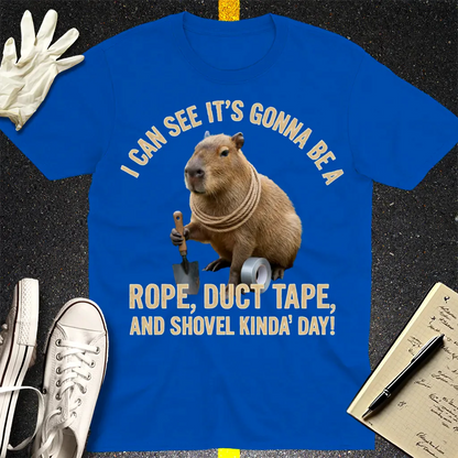 Shovel Kinda Day Capybara T-Shirt - Royal