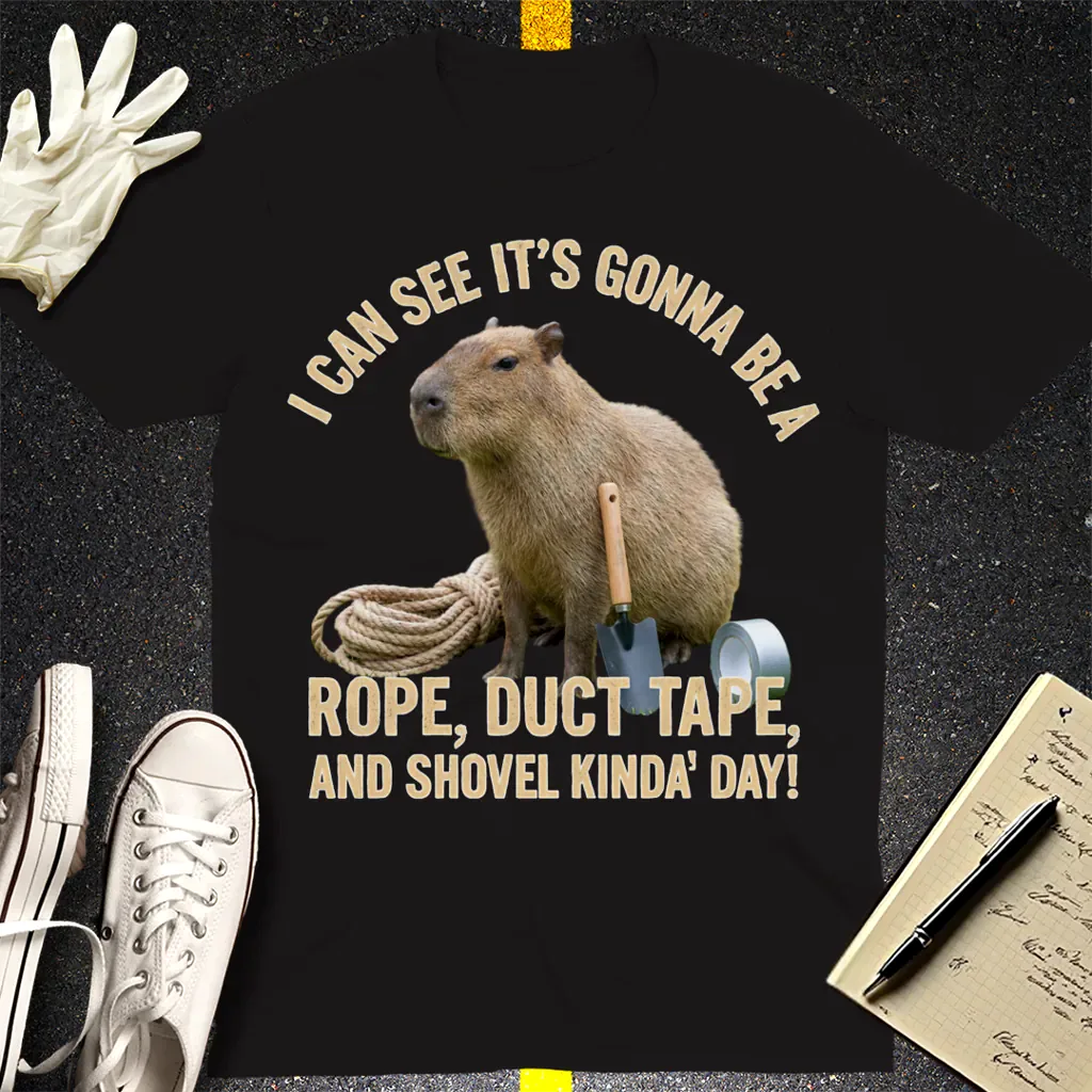 Rope, Duct Tape & Capybara T-Shirt - Black
