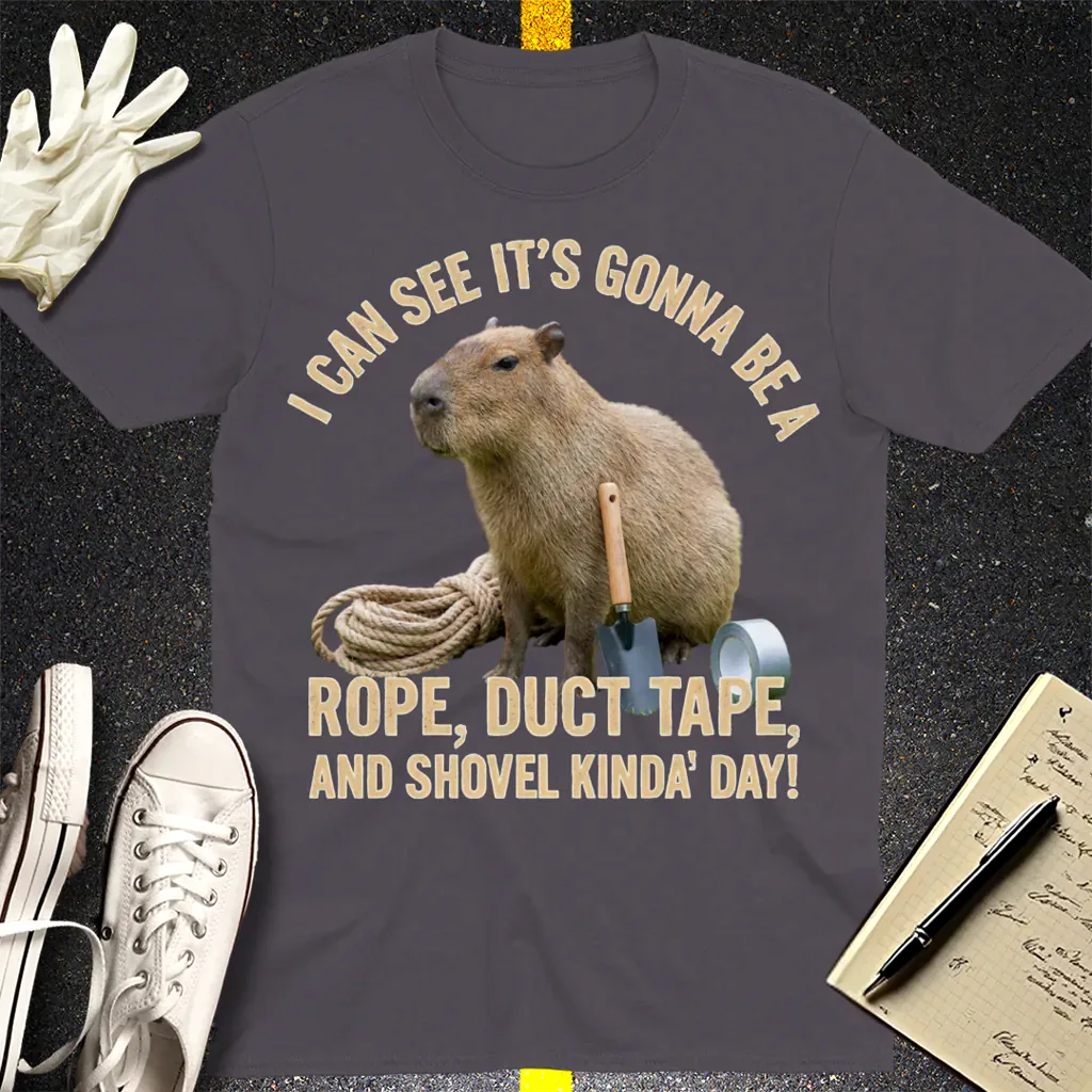 Rope, Duct Tape & Capybara T-Shirt - Charcoal