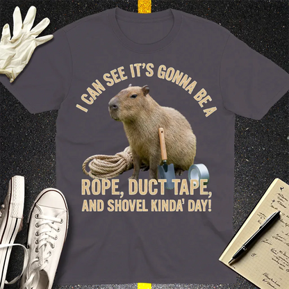 Rope, Duct Tape & Capybara T-Shirt - Charcoal