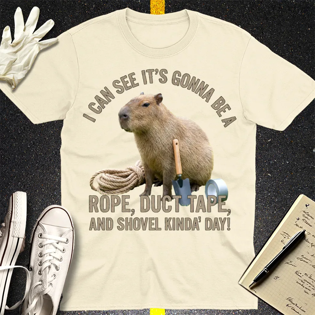 Rope, Duct Tape & Capybara T-Shirt - Natural