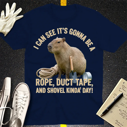Rope, Duct Tape & Capybara T-Shirt - Navy