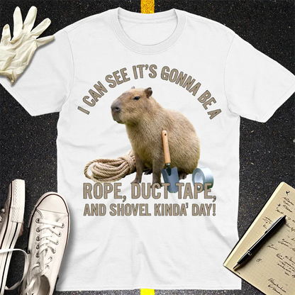 Rope, Duct Tape & Capybara T-Shirt - White