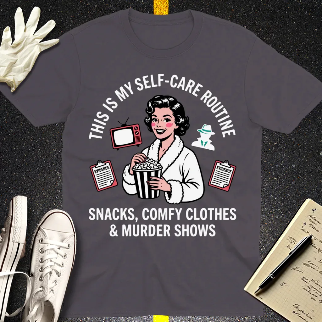 Murder Shows & Popcorn T-Shirt - Charcoal