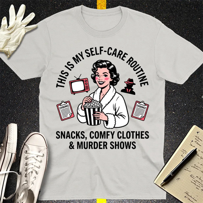 Murder Shows & Popcorn T-Shirt - Ice Grey