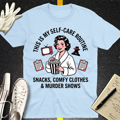 Murder Shows & Popcorn T-Shirt - Light Blue