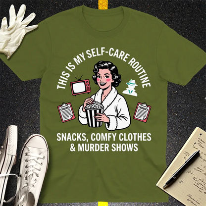 Murder Shows & Popcorn T-Shirt - Military Green