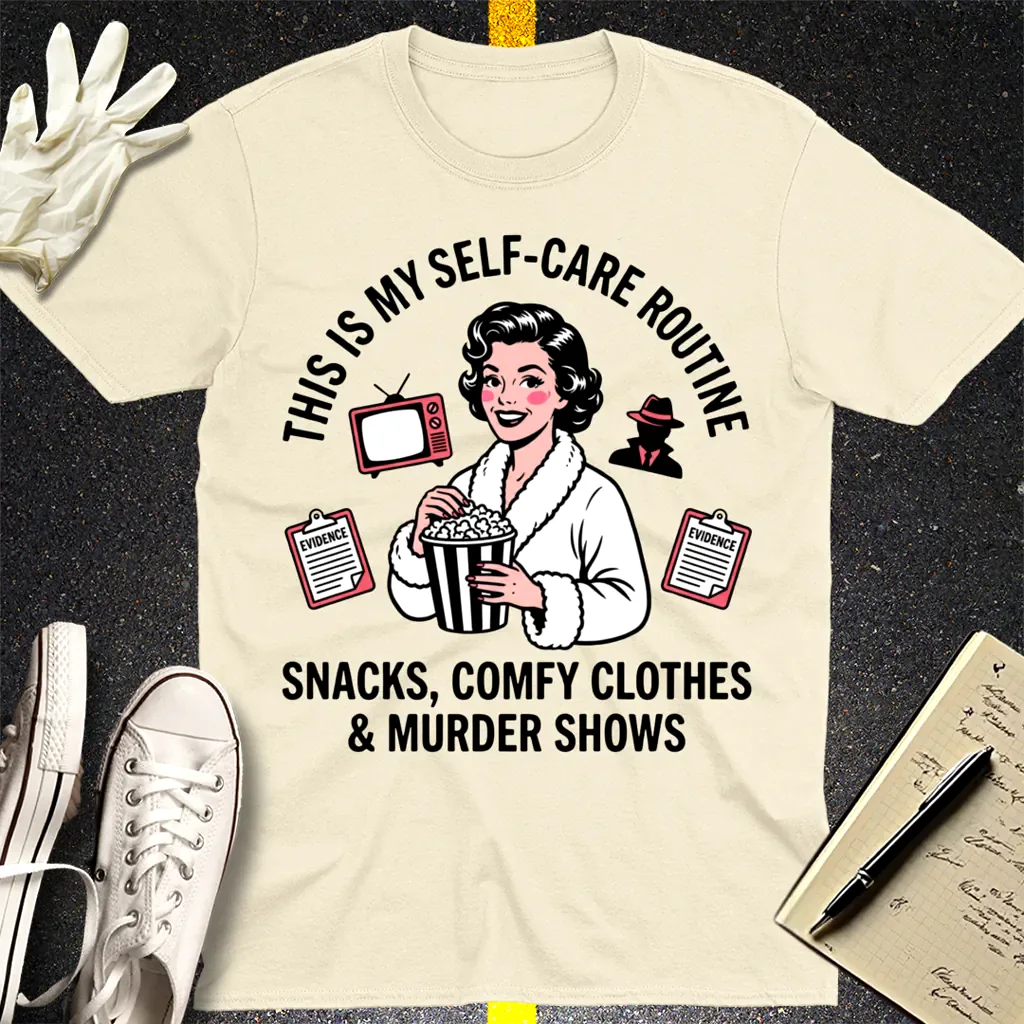 Murder Shows & Popcorn T-Shirt - Natural
