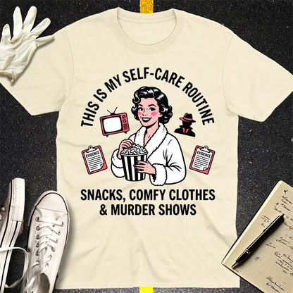 Murder Shows & Popcorn T-Shirt - Natural