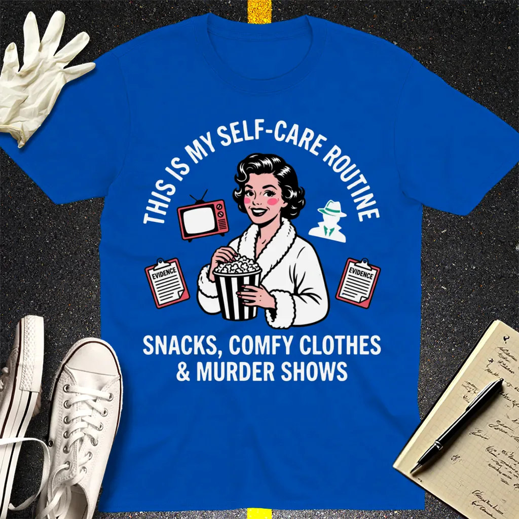 Murder Shows & Popcorn T-Shirt - Royal