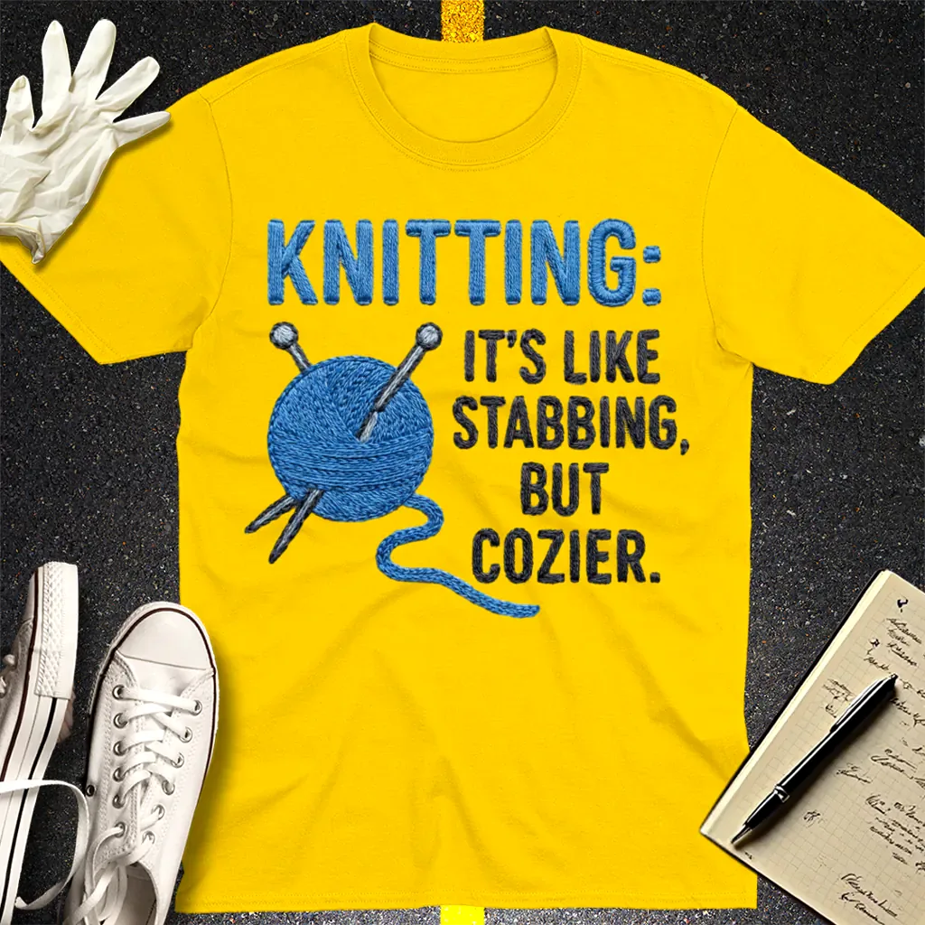 Cozy Stabbing Knitting T-Shirt - Daisy