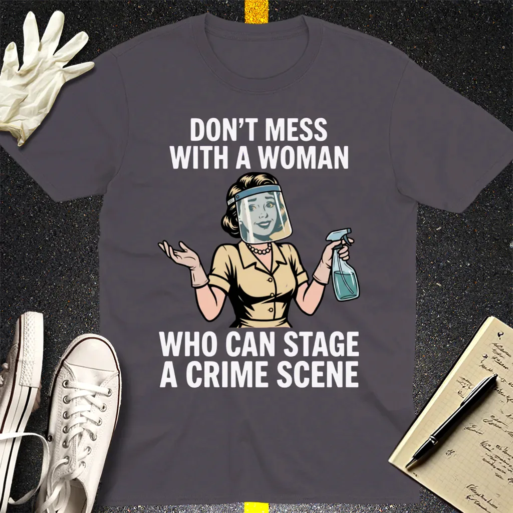 Crime Scene Queen T-Shirt - Charcoal