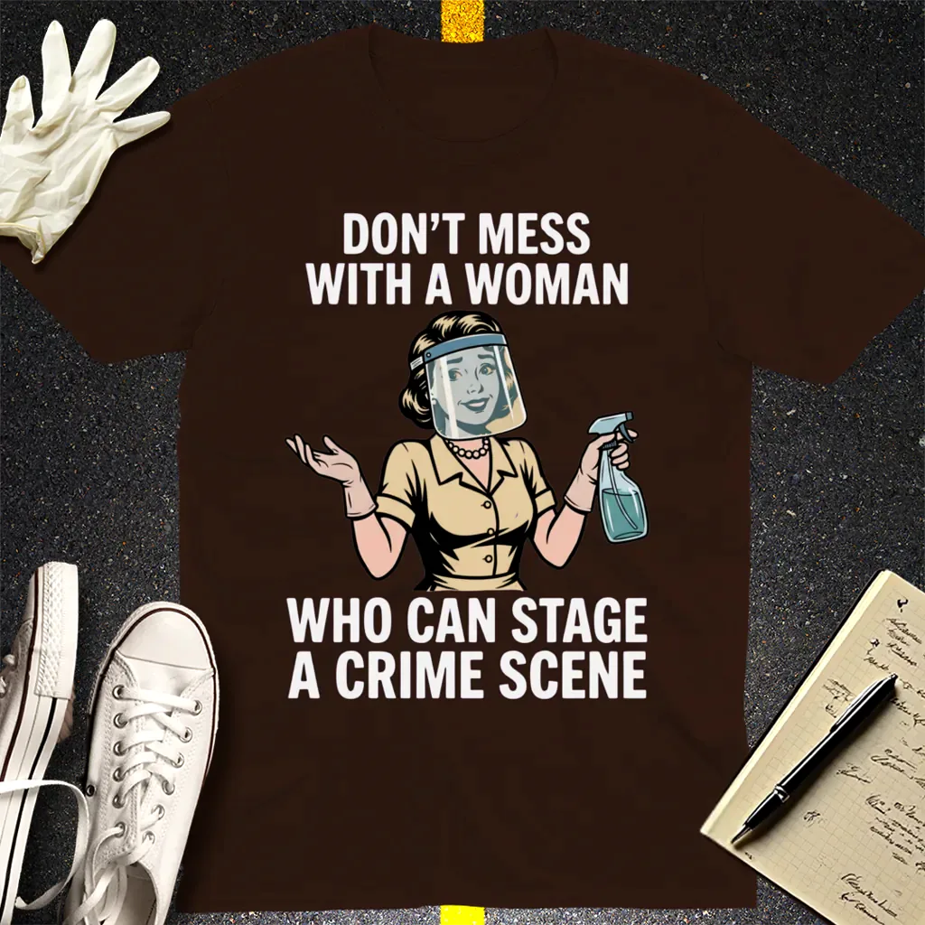 Crime Scene Queen T-Shirt - Dark Chocolate