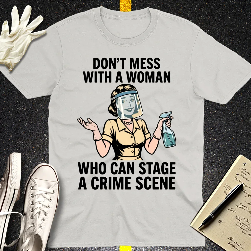 Crime Scene Queen T-Shirt - Ice Grey