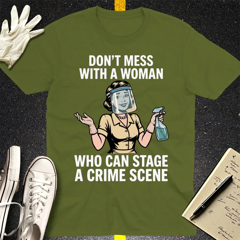 Crime Scene Queen T-Shirt - Military Green