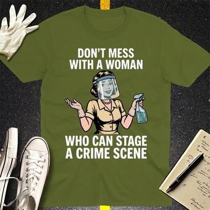 Crime Scene Queen T-Shirt - Military Green