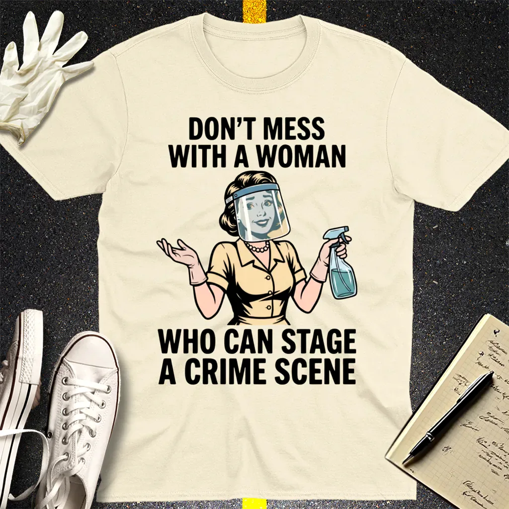 Crime Scene Queen T-Shirt - Natural