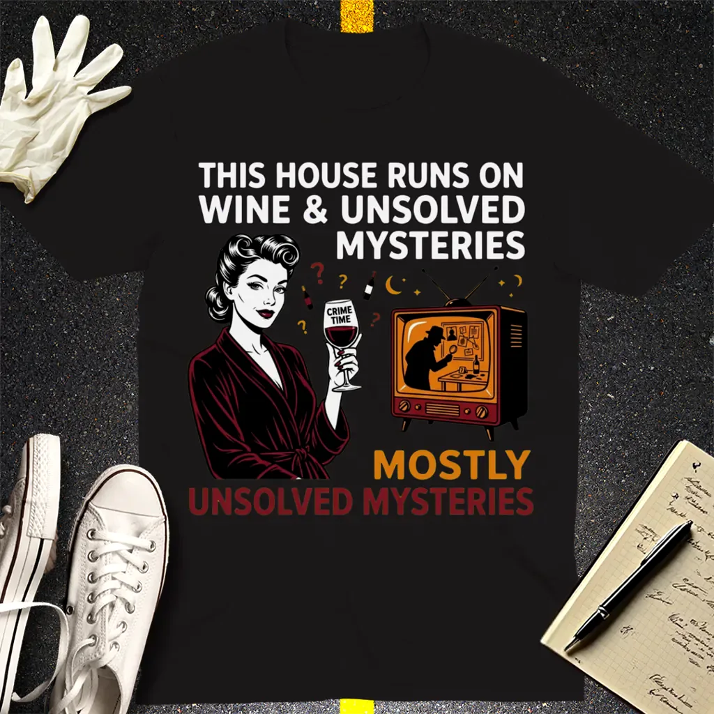 Wine & Mysteries T-Shirt - Black