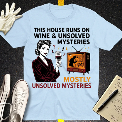 Wine & Mysteries T-Shirt - Light Blue