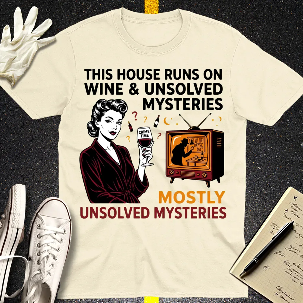 Wine & Mysteries T-Shirt - Natural