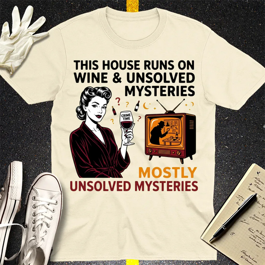 Wine & Mysteries T-Shirt - Natural