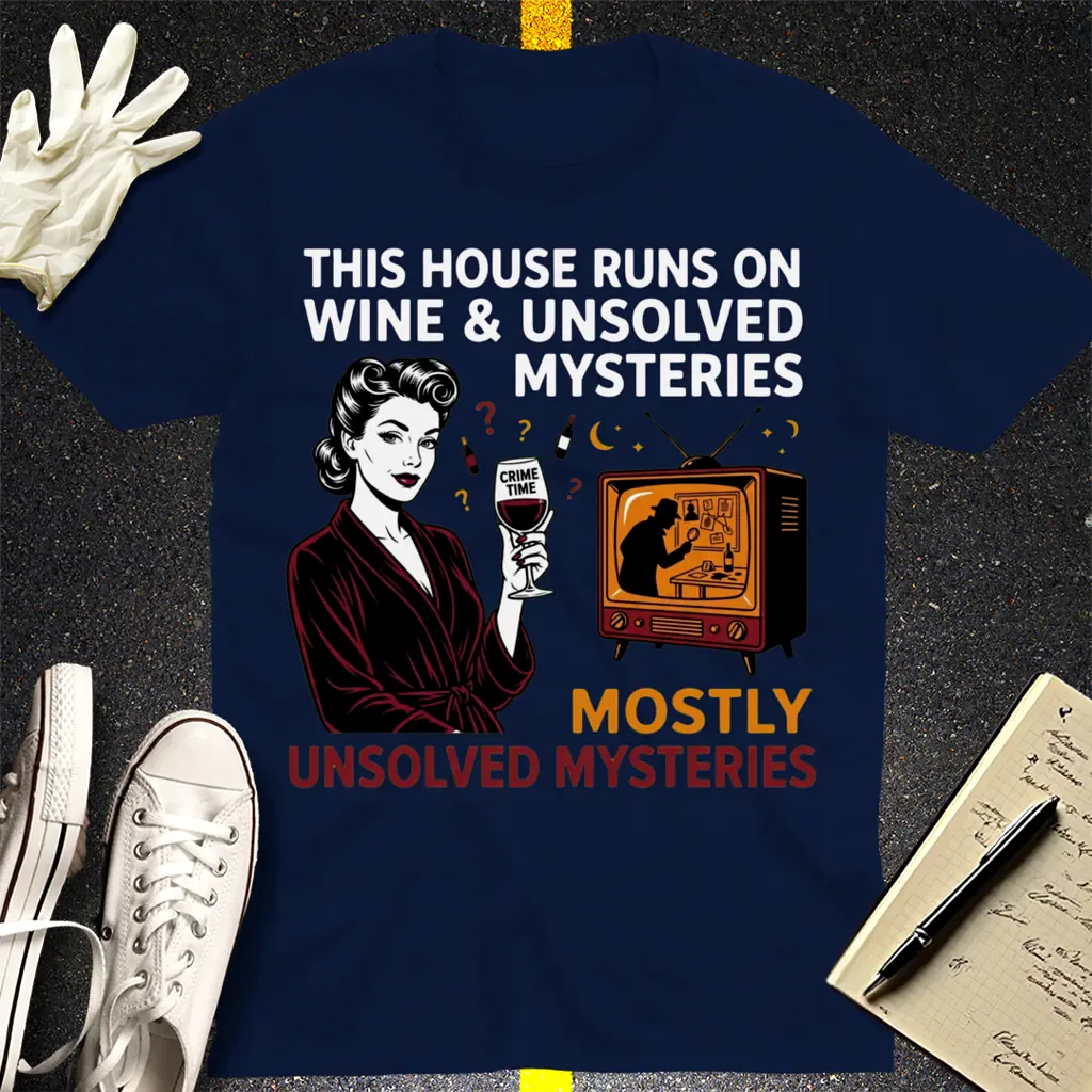 Wine & Mysteries T-Shirt - Navy