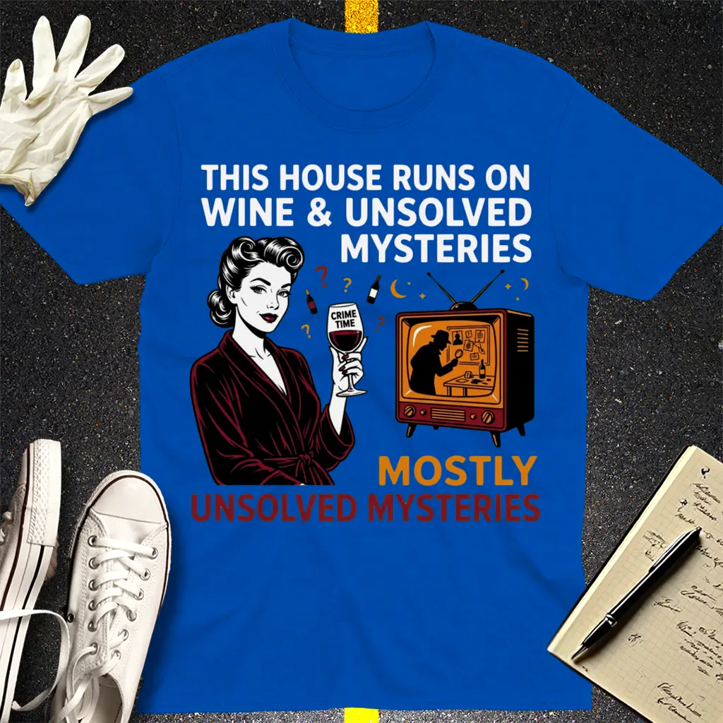 Wine & Mysteries T-Shirt - Royal