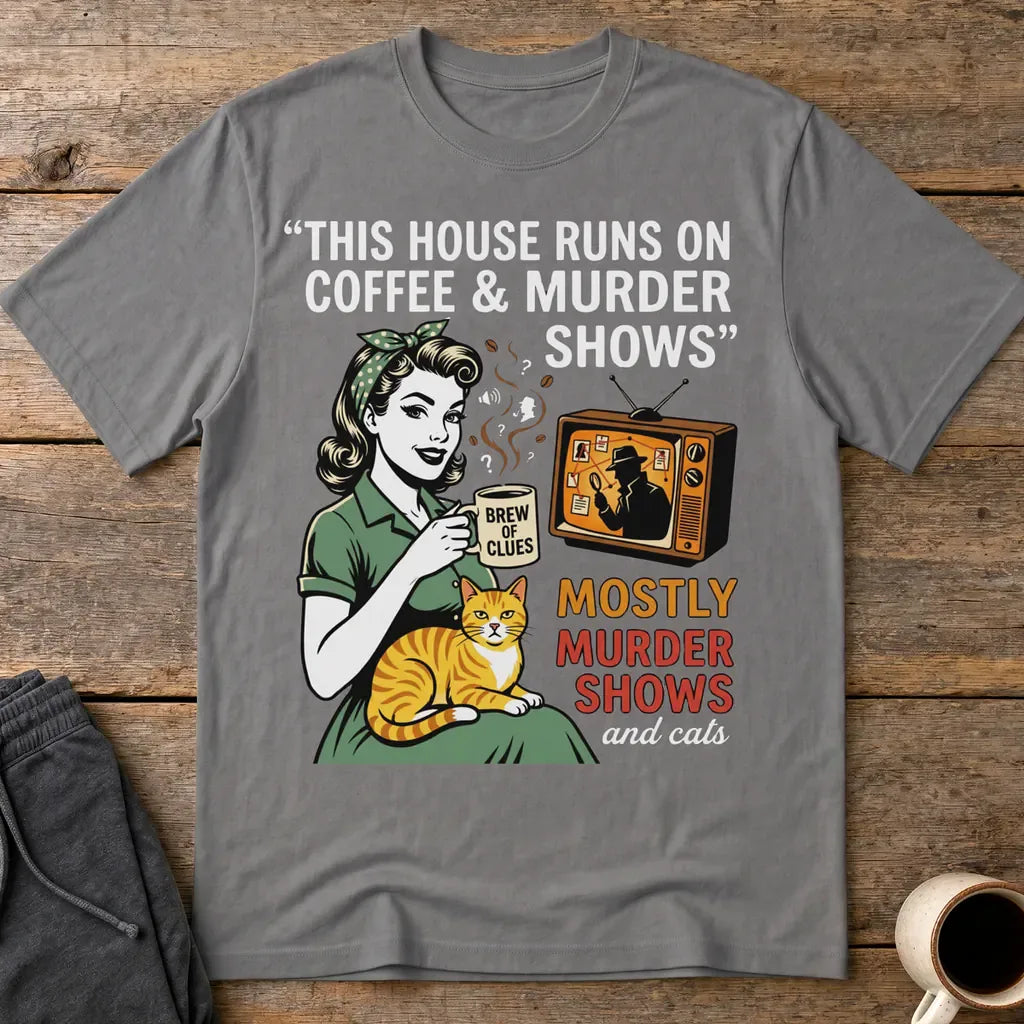 Coffee & Murder Shows T-Shirt - Charcoal