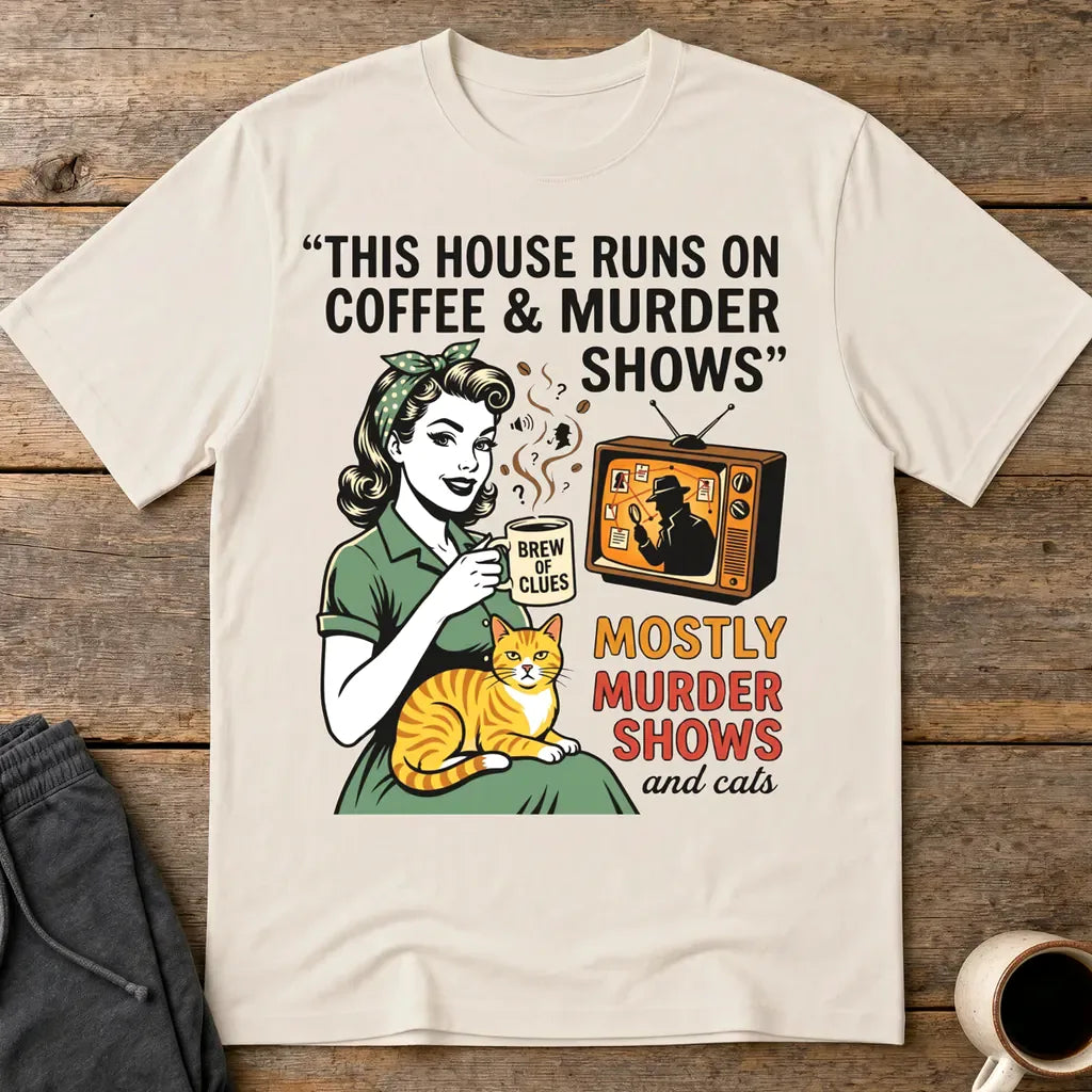 Coffee & Murder Shows T-Shirt - Ice Grey