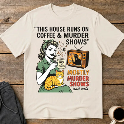 Coffee & Murder Shows T-Shirt - Ice Grey