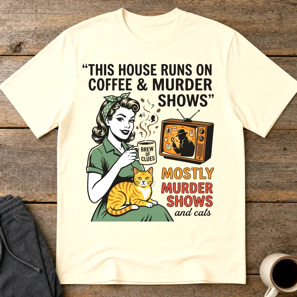 Coffee & Murder Shows T-Shirt - Natural