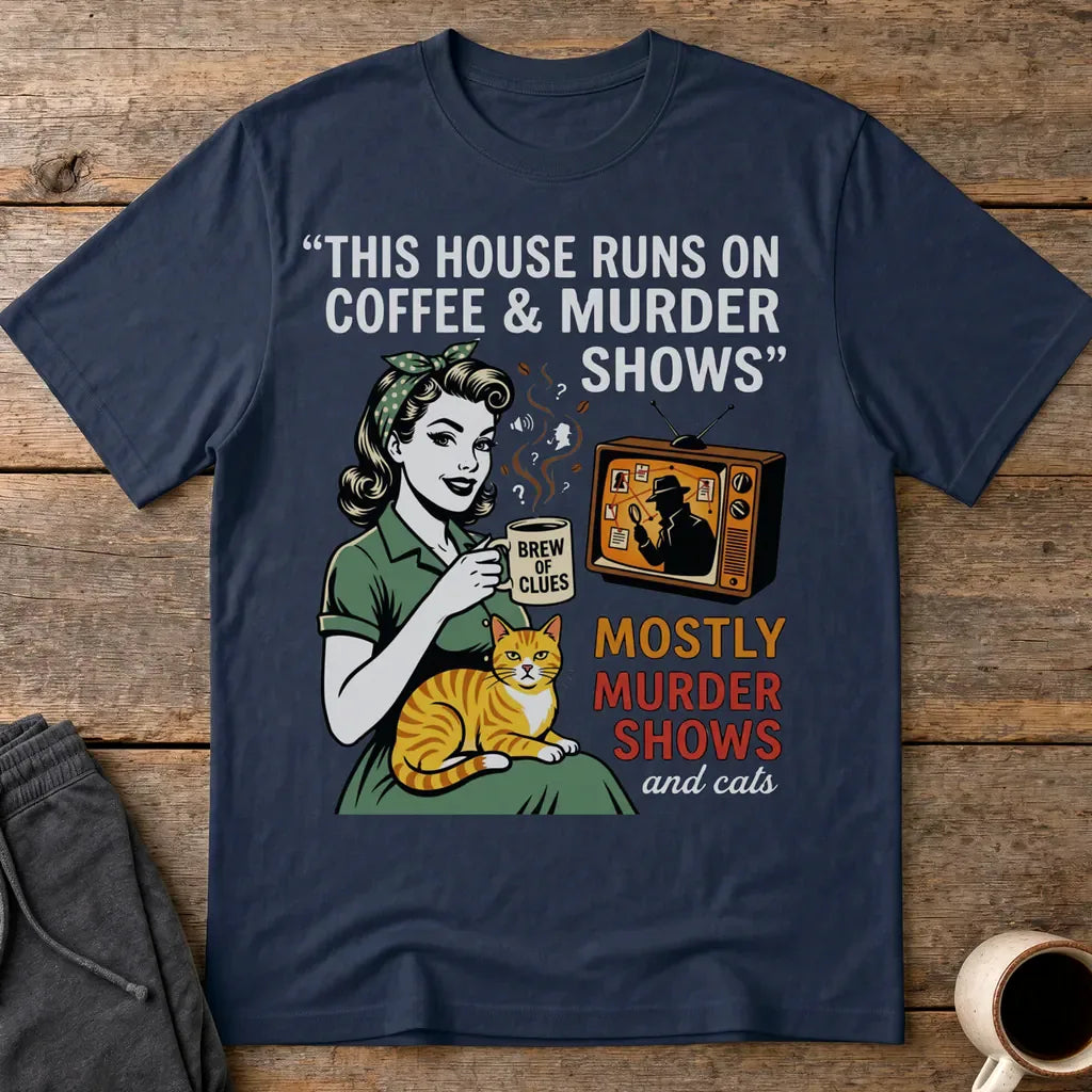 Coffee & Murder Shows T-Shirt - Navy