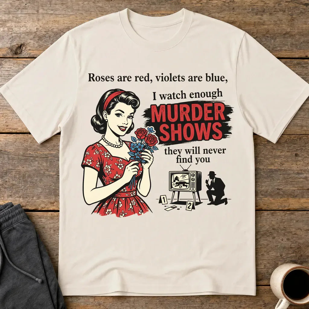 Murder Shows & Roses T-Shirt - Ice Grey