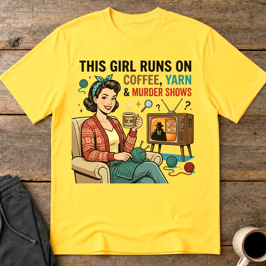 Coffee Yarn & Murder Shows T-Shirt - Daisy