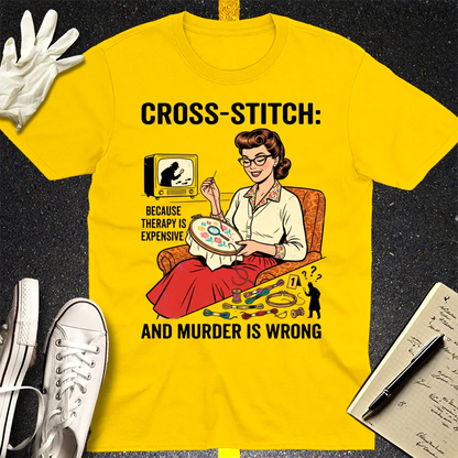 Cross-Stitch and Murder T-Shirt - Daisy