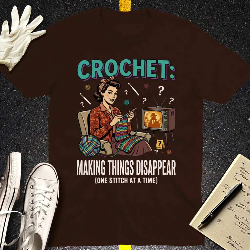 Crochet Mystery Disappear T-Shirt - Dark Chocolate