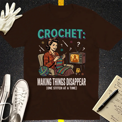 Crochet Mystery Disappear T-Shirt - Dark Chocolate