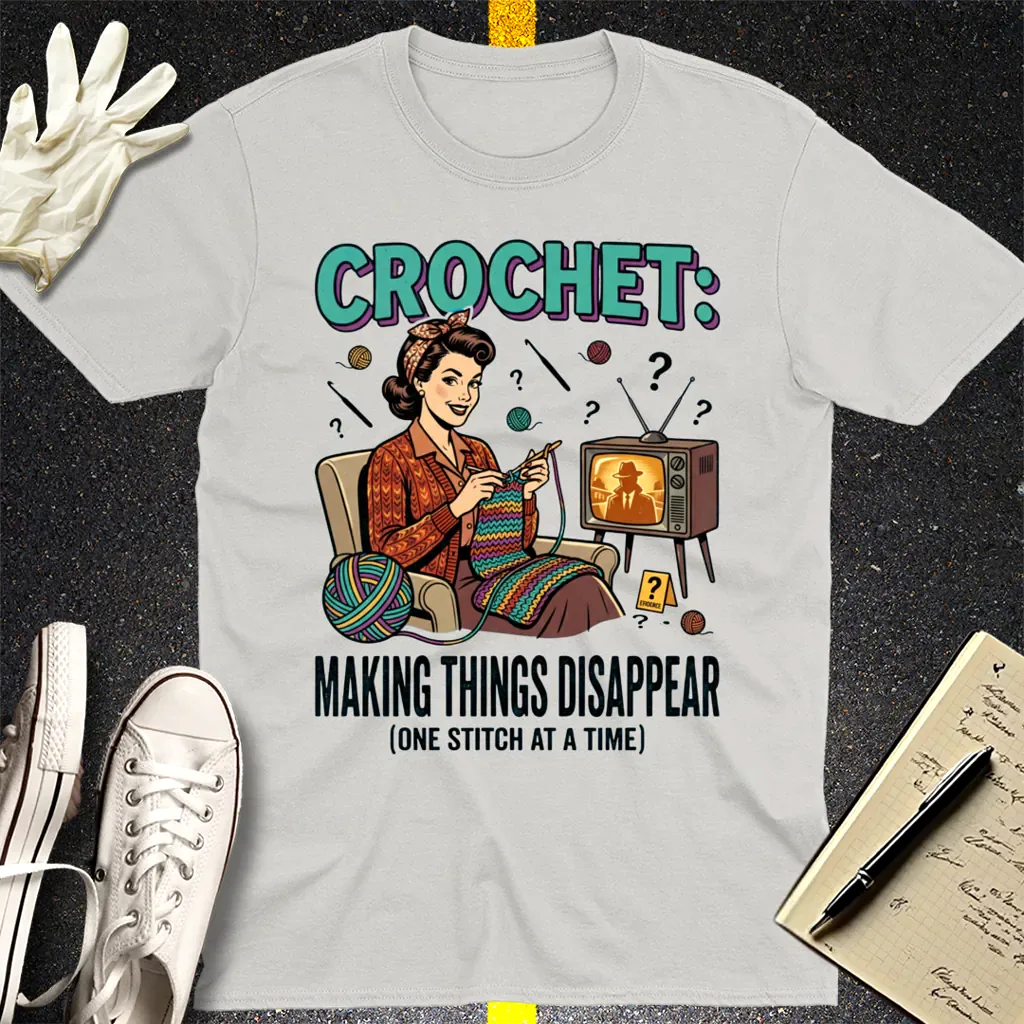 Crochet Mystery Disappear T-Shirt - Ice Grey