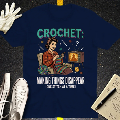 Crochet Mystery Disappear T-Shirt - Navy
