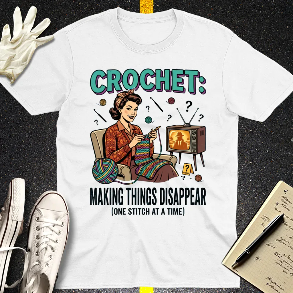 Crochet Mystery Disappear T-Shirt - White
