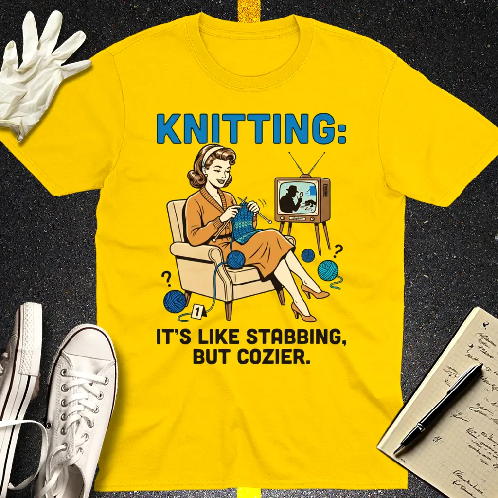 Cozy Stabbing Knitting T-Shirt - Daisy