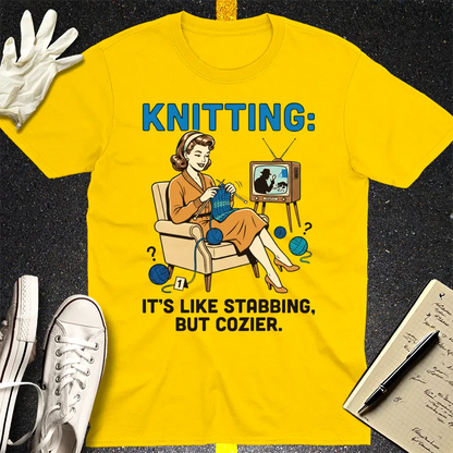 Cozy Stabbing Knitting T-Shirt - Daisy