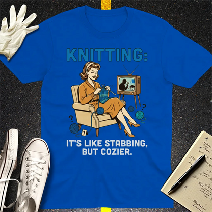 Cozy Stabbing Knitting T-Shirt - Royal