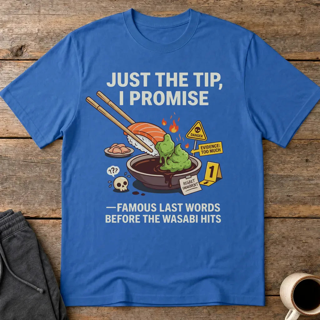 Just the Tip Wasabi Warning T-Shirt - Royal