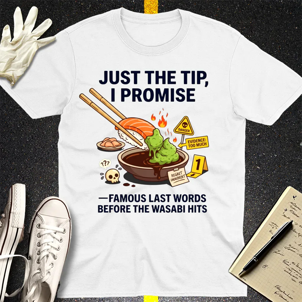 Just the Tip Wasabi Warning T-Shirt - White
