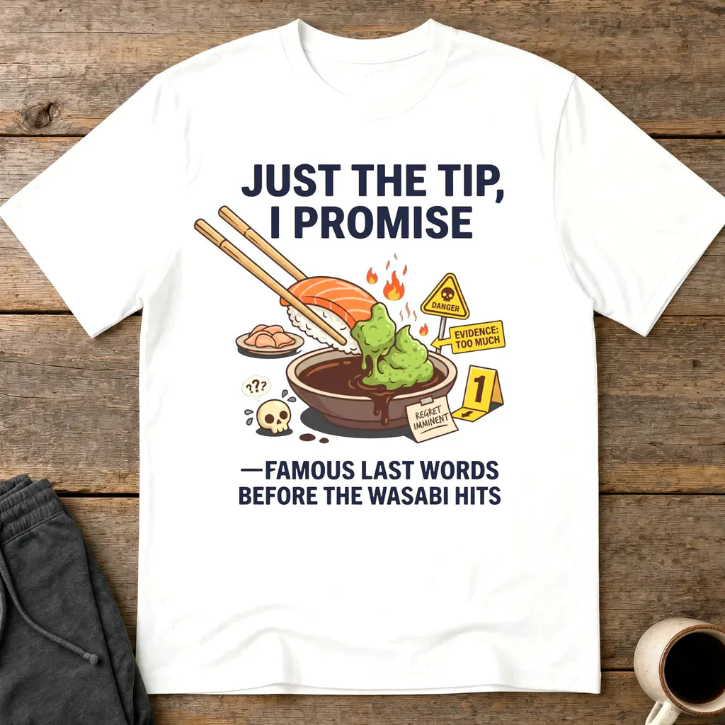 Just the Tip Wasabi Warning T-Shirt - White