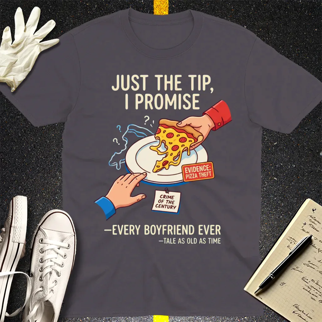 Pizza Theft Crime of the Century T-Shirt - Charcoal