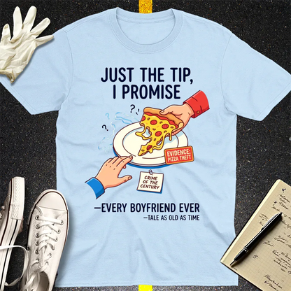 Pizza Theft Crime of the Century T-Shirt - Light Blue