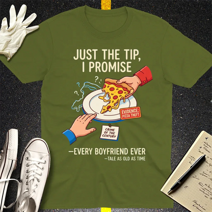 Pizza Theft Crime of the Century T-Shirt - Military Green