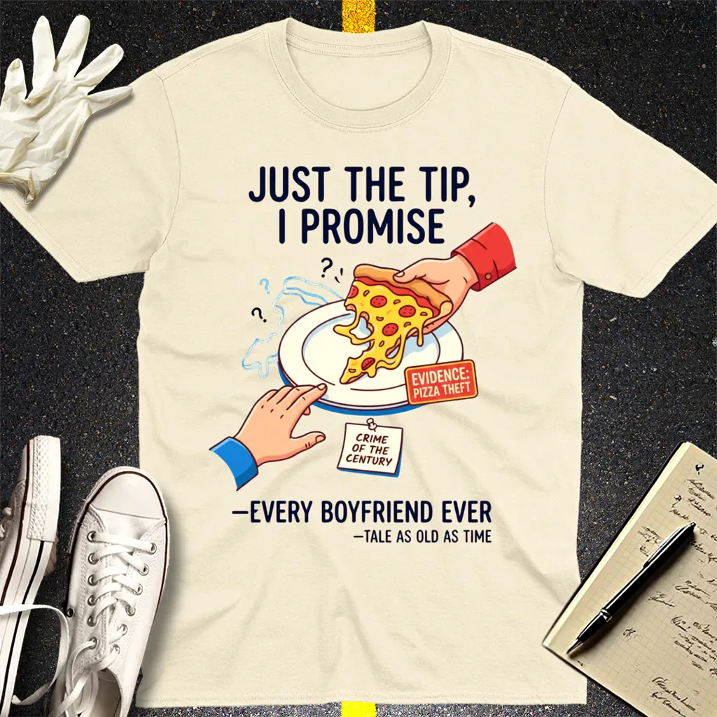 Pizza Theft Crime of the Century T-Shirt - Natural
